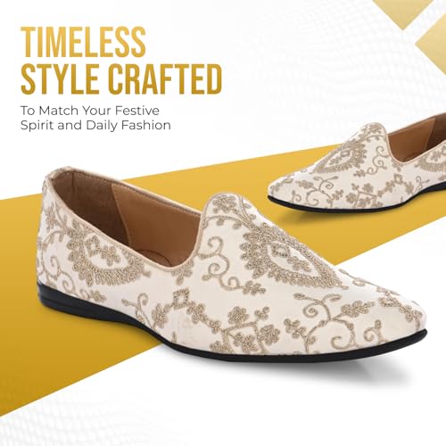 Image of San Frissco Men's Embroidered Velvet Mojaris Casual Slip-On Shoes | Soft Cushioned Footbed Insole with TPR Sole | Stylish Lightweight Jutti Perfect for Party Weddings Festive Season