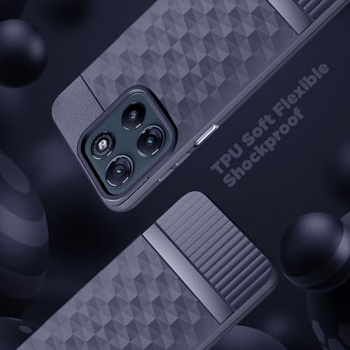 Image of Back Cover for Motorola Moto G57 Power 5G Camera Protection 3D Hexa Cube Design Silicone Protective Bumper Back Case for Motorola Moto G57 Power 5G - Blue