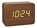 Produktbild TFA Dostmann 60.2549 Design Funk-Wecker in Holz-Optik Clocco (braun/orange mit Batterien)