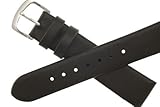 Mens Genuine Italian Leather Watchband - Black - 20mm Width - Long Length Watch Band - by JP Leatherworks