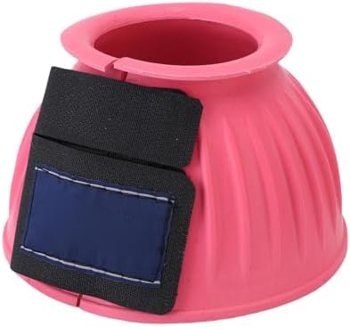 aqxreight Horse Bell Boots Pair Rubber Hoof Protectors for Riding & Training, Secure Fit Equestrian Boots, Comfortable Equine Leg for Horses (Pinkish) — view 7