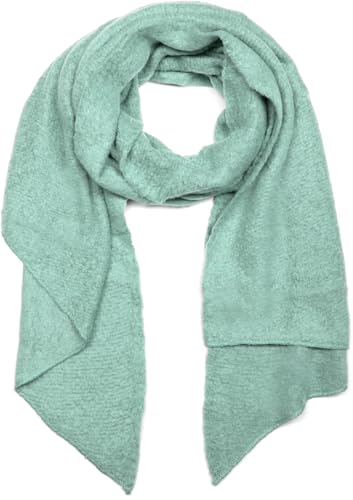 styleBREAKER Damen Schal aus weicher Viskose | einfarbiger Webschal in asymmetrischer Form | große Stola für Herbst und Winter Looks, Farbe:Türkisblau