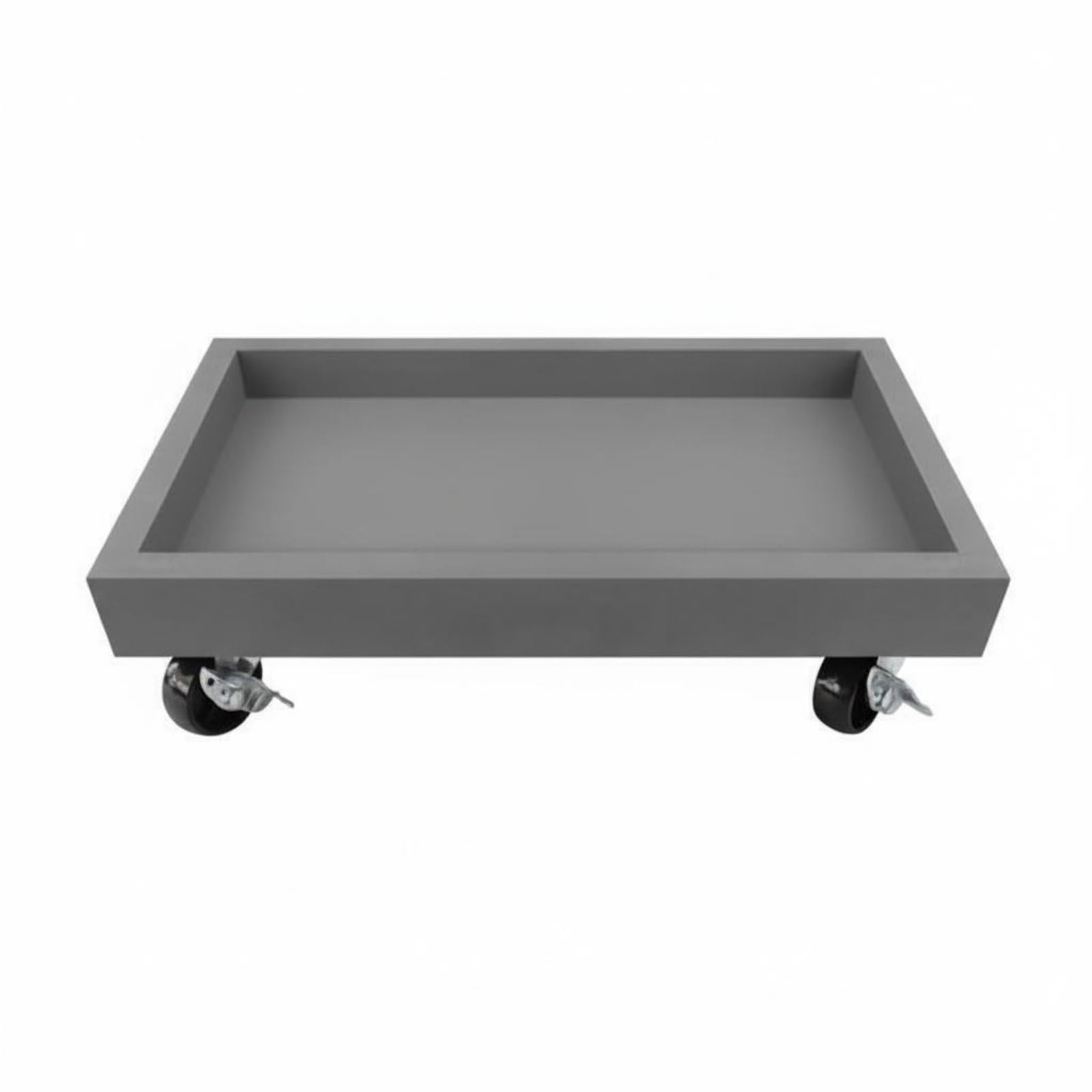 Faux Cement Finish Square Planter Dolly 360° Swivel Casters Rolling Plant Cart Waterproof Mobile Flower Pot Base Heavy Duty for Indoor, Outdoor, Patio, Balcony, 32CM-image-44