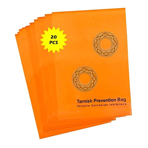 A-ONE Tarnish Prevention Bags for Multi Metal, Tarnish on Ferrous Metal Flat Bag, VCI Bags for Rust Prevention, 20 Pack 4'' X 6''