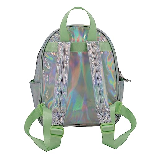 Disney StarWars Mandalorian Grogu Mini PU Backpack Purse, Baby Yoda Shoulder Bag with Epoxy Filled Metal Frog Charm, 10.5 Inch, Adjustable Straps, Faux Leather2