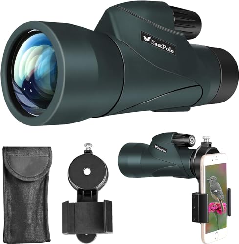 Telescópio monocular monocular de alta potência 12 x 55 para adultos com adaptador de smartphone, le