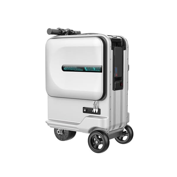 Smart Riding Electric Luggage Passenger Boarding Trolley Luggage Electric Password Boarding Travel Luggage Silver