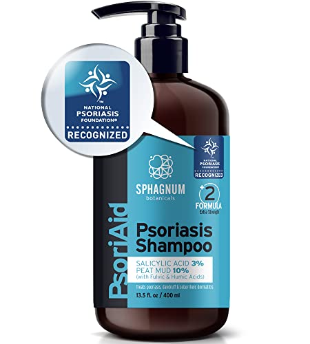 Psoriasis Shampoo Extra Strength - Efficient Red, Flaky & Itchy Scalp Treatment With Salicylic Acid And Natural Peat Mud. For Dandruff, Eczema & Seborrheic Dermatitis. No Coal Tar 13.5 Fl. Oz #TOP6