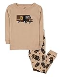 Leveret Boys UPS Truck 2 Piece Pajama Set 100% Cotton Beige 5 Years