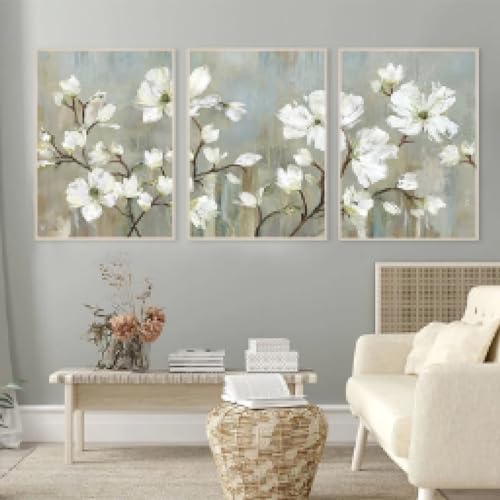 Fleur peinture mur art KEBIA pour infuser une ambiance poétique et rétro dans votre maison