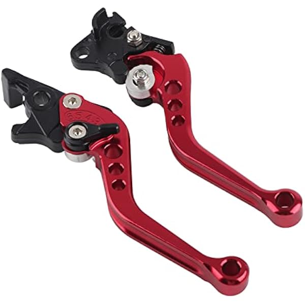Dźwignia Hamulca Motocyklowego, 1 Para Aluminium CNC Dźwignia Hamulca Sprzęgła Bębna Hamulca Hamulcowego Uchwytu(Czerwony)