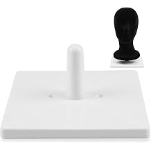 1 Pcs Foam Mannequin Wig Head Stand Non-Topple Cosmetology Manikin Head Holder with Plastic Square Base for Tabletop Display Foam Mannequin Head Not Included