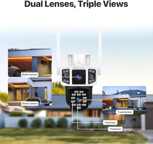 VSTARCAM Outdoor Security Camera Wireless, 2K Dual-Lens with 3-Way Display, 360° View, Color Night Vision, PIR Motion Detection, Spotlight Siren Alarm, 2-Way Talk, IP66 Weatherproof, Cloud/SD Storage - Thumbnail 3