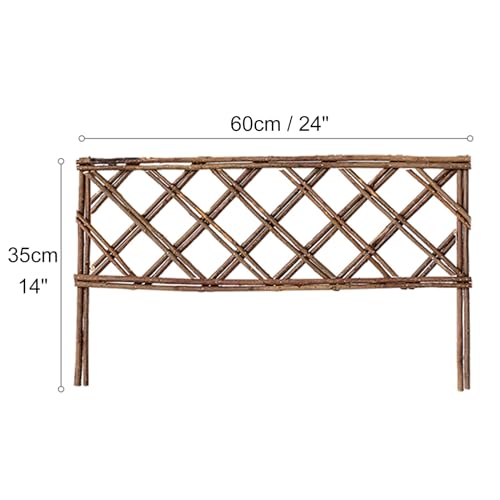 Bordes de mimbre natural para valla de jardín decorativa ecológica y barrera protectora 60cm 7