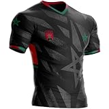 Maillot Maroc MC-64 Football Drapeau marocain (FR/ES, Alpha/Lettres, L, Taille Normale, Taille Normale, Noir)