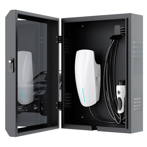 PROHIKER Wall Charger Station Box Tesla Wall Connector Enclosure Outdoor EV Charger Box Waterproof Dustproof Tesla Charger Cover with Cable Organizer for Universal Connector