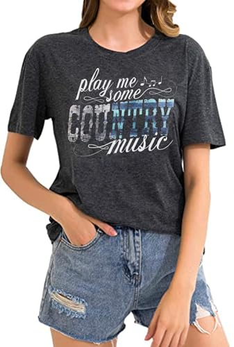Women's Country Music Tshirt Vintage Concert Graphics Shirts Rock Band Tees Round Neck Short Sleeved Tops3