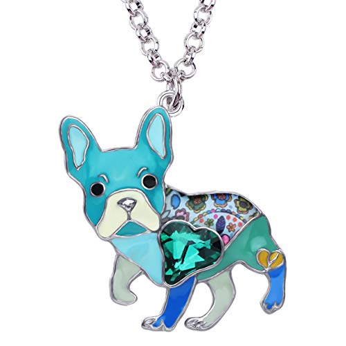 Collier bouledogue français émail : idée cadeau fille et femme