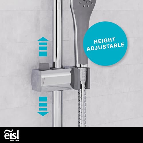 Miniatura 4 de Eisl Easy Fresh Dx12006 Conjunto De Ducha Sin Grifo, Conjunto 2 En 1, Ducha Mural Grande Y Teleducha, Rociador Sin Grifo, Kit De Instalación Completo, Cromo
