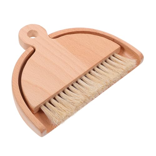 STOBAZA 1 Set Dustpan Brush Window Groove Cleaning Brushs Small Broom for Kitchen Brooms Mustache Hand Broom Mini Cleaning Brush Small Tabletop Brush Mini Whisk Broom Car White Wooden