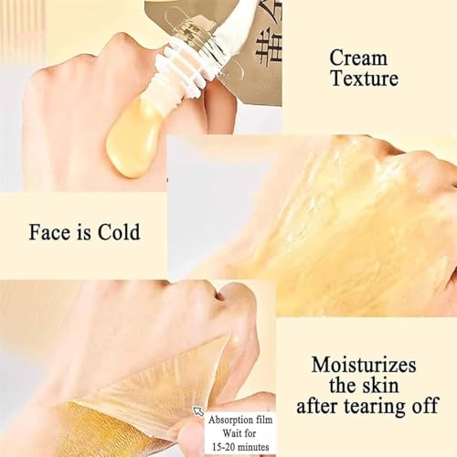 Image of Retinol Gold Face Mask for Glowing Skin - Snake Venom Peptide Peel Off Mask, Supports Hydration & Smooth Appearance, Deep Pore Cleansing Facial Mask for Men & Women 100ml (Peel-Off Face Mask)