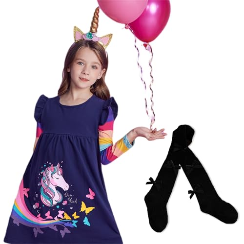 VIKITA Girls Dress & Tights LH5871+F5011-7T