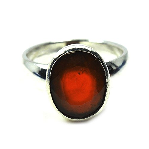 Bague homme en argent et pierre d'astrologie 7 carats pour lithothérapie