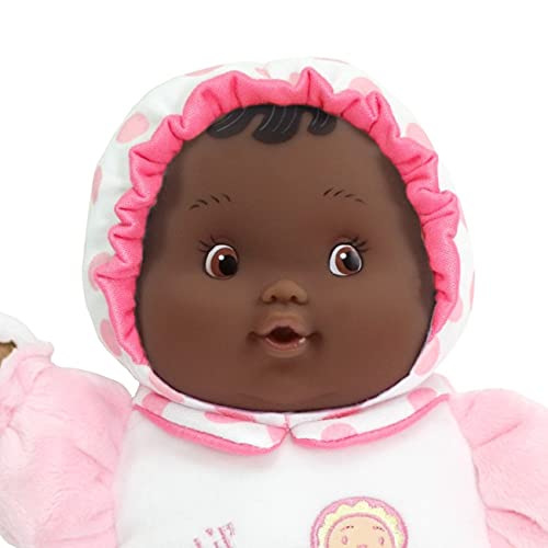 Muñeca bebé Lil’ Hugs afroamericana cuerpo suave rosa miniatura 2