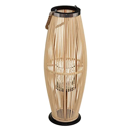 Atmosphera - Lanterne Fit - Bambou et Verre H72 cm