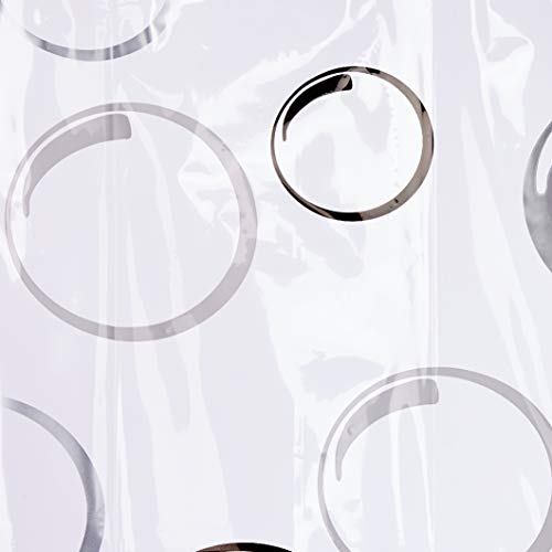 Spirella Lifestyle Plastic Curtain - Ball, Silver/Black, 1117615, White, Standard, Estandar - Image 4