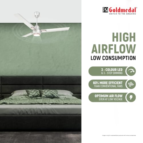 Image of Goldmedal Opus Aura Lux BLDC Ceiling Fan 1200mm With Remote|High Speed
