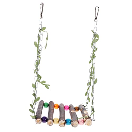 Milisten オウムのおもちゃの鳥 鳥の水やり器 しゃべるオウム ぼんか キビ 鶏小屋ブランコ 鳥かごのおもちゃ ぶら下げ ライナー ペットの鳥のアクセサリー 鳥のおもちゃ フィーダ 外 木製