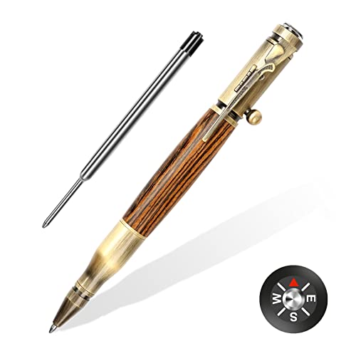 SHALORY Bolt Action Pen with Compass, Rifle Clip & Refills