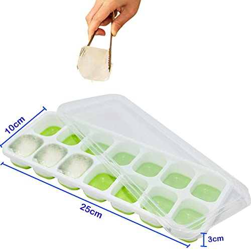 Ram® 4 X Pack Silicone Ice Cube Tray Set of 4 Ice Moulds Freezer Stackable Non Spill Ice Cube Tray Dishwasher Safe BPA Free - Image 5