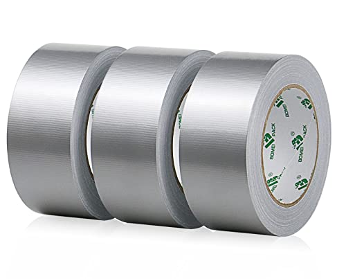 BOMEI PACK Panzertape extra stark 32 m x 48 mm Wasserdichtes Reparaturband für innen & außen gewebeverstärktes Reparaturband 3 Rollen (Silber)