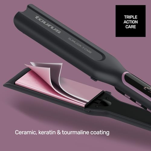 Taurus Plancha Slimlook 3 Care, 70W, 6 Temp, LCD, Autoapagado, Placas 41.5 x 100mm, Ergonómica, Cable 360º, Negra - imagen 3