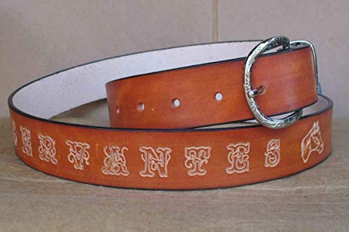Personalized Leather Belt - Custom made Leather Belt Personalized with Your Name/Text - Made in USA by Pitka Leather4