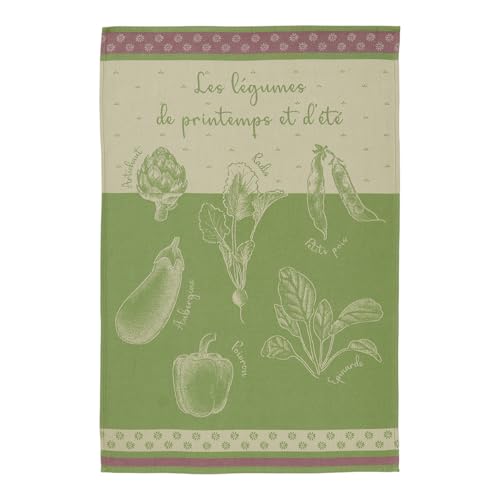 Coucke, Summer Vegetable Garden (Potager d'été) French Jacquard Kitchen/Tea Towel, 100% Cotton