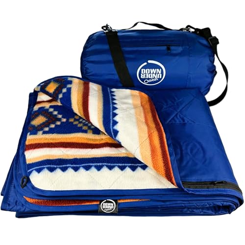 DOWN UNDER OUTDOORS Large Waterproof Windproof Extra Thick 350 GSM Quilted Fleece Stadium Blanket, Machine Washable Camping Picnic & Outdoor, Beach, Baseball,Dog, 82 x 55 (Aztec) DOWN UNDER OUTDOORS Large Waterproof Windproof Extra Thick 350 GSM Quilted Fleece Stadium Blanket, Machine Washable Camping Picnic & Outdoor, Beach, Baseball,Dog, 82 x 55 (Aztec)
