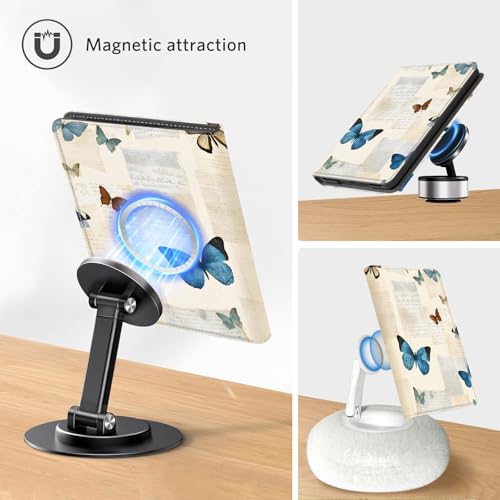 Image of CoBak Stand Case for 7 inch Kindle Paperwhite 12th Gen 2024 and Kindle Colorsoft with Hand Strap - Compatible with iPhone MagSafe, for Samsung /Belkin /Anker Wireless Charging Pads, Durable, Auto Sleep Wake