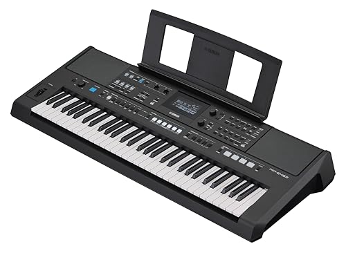 Yamaha PSR-E483, 61-Key Touch-Sensitive Portable Keyboard with Sound, Music Rest and Power Adapter
