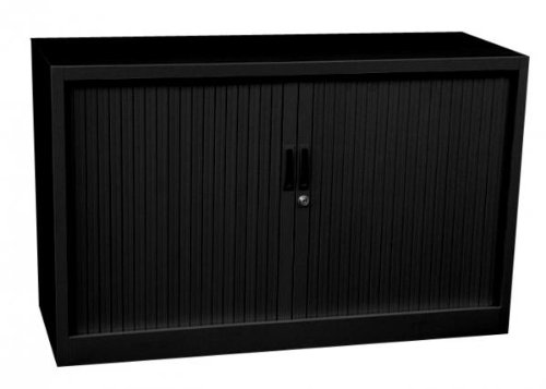 Preisvergleich Produktbild Querrollladenschrank Sideboard 120cm breit Stahl Büro Aktenschrank Rollladenschrank Black 555129 (HxBxT) 750 x 1200 x 460 mm kompl. montiert und verschweißt