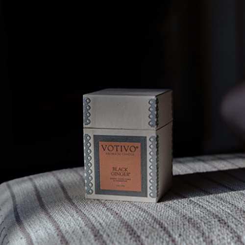 Votivo 6.8Oz Aromatic Soy Blend Highly Fragranced Home Decor Jar Candle-Black Ginger #TOP6