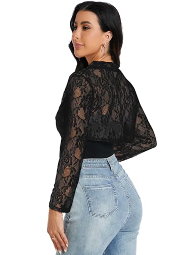 Women's Long Sleeve Lace Bolero Shrug Cardigan Top for Wedding, Party4