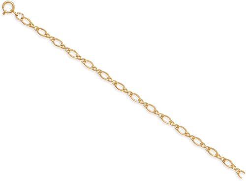Figura 8cadena Amarillo Gold-Filled Tobillera 9-Inch longitud ajustable, fabricado en los Estados Unidos