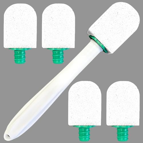 5 piedras de limpieza de inodoro con asa, bloque de limpieza, mango de piedra pómez para manchas profundas, cepillo de limpieza para baño, aseos, cocina, piscinas, manchas profundas (Blanco)