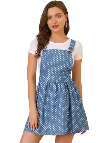Robe globale mini à motif points Allegra K avec bretelles réglables pour femmes