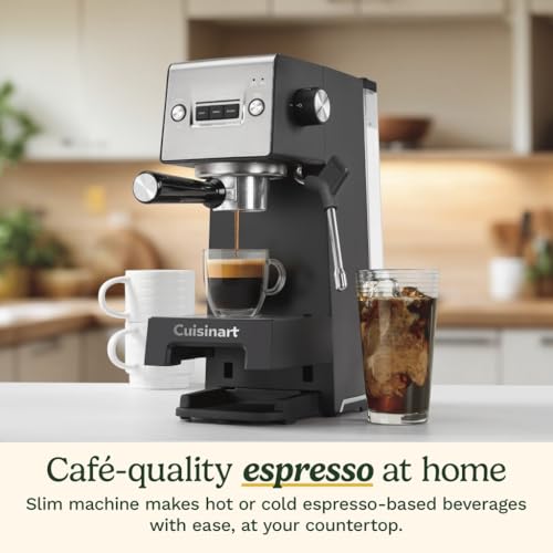 Image of Cuisinart EM-160 Espresso Coffee Machine for Home, 15 Bar Pressure Coffee Maker with Steam Wand & Milk Frother, Cappuccino & Latte Machine, Stainless Steel Espresso Maker, Removable Water Tank