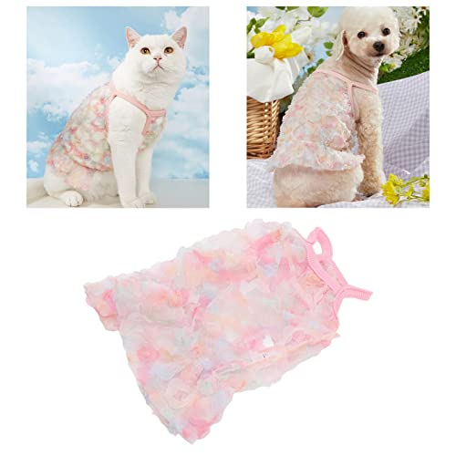 Zerodis Vestidos de princesa para cães pequenos, roupas de verão para festas de filhotes de praia e