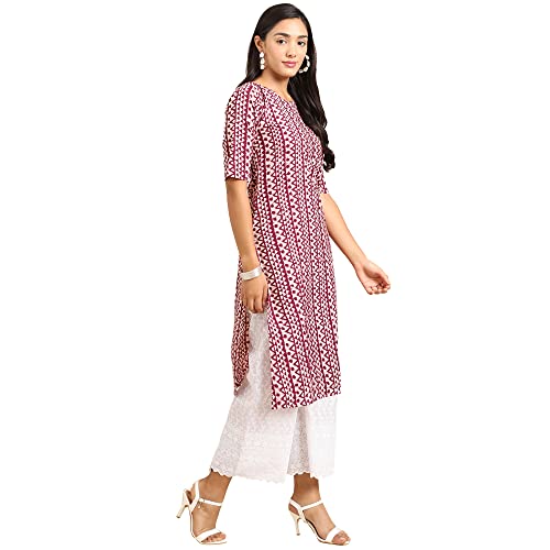 Image of Pinkmint Women's Crepe Digital Print Straight Kurta